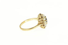 Load image into Gallery viewer, 10K Retro Garnet Seed Pearl Halo Cocktail Ring Yellow Gold