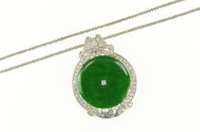 Load image into Gallery viewer, 14K Jade 1.25 Ctw Diamond Encrusted Chain Necklace 20&quot; White Gold