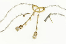 Load image into Gallery viewer, 14K 0.72 Ctw Edwardian Diamond Bow Ribbon Drop Necklace 15&quot; Yellow Gold