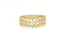 Load image into Gallery viewer, 14K 1.00 Ctw Tiered Diamond Row Statement Band Ring Yellow Gold