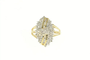 14K 1.00 Ctw Classic Diamond Cluster Statement Ring Yellow Gold