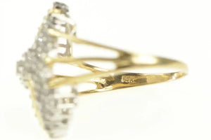 14K 1.00 Ctw Classic Diamond Cluster Statement Ring Yellow Gold
