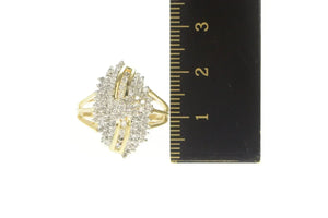 14K 1.00 Ctw Classic Diamond Cluster Statement Ring Yellow Gold