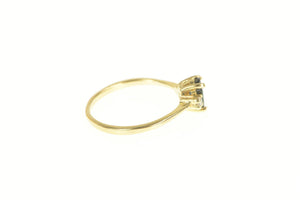 14K 0.57 Ctw Oval Sapphire Diamond Engagement Ring Yellow Gold