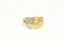 Load image into Gallery viewer, 14K 1950&#39;s Diamond Graduated Geometric Florentine Ring Yellow Gold