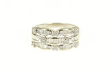 Load image into Gallery viewer, 14K 0.50 Ctw Diamond Scalloped Row Tiered Band Ring White Gold