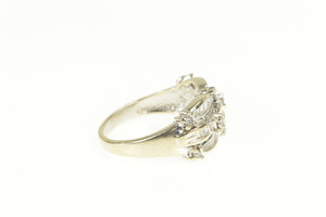 14K 0.50 Ctw Diamond Scalloped Row Tiered Band Ring White Gold