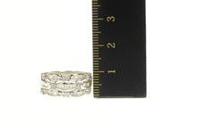 Load image into Gallery viewer, 14K 0.50 Ctw Diamond Scalloped Row Tiered Band Ring White Gold