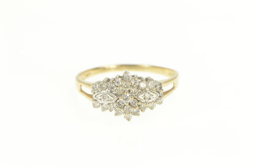 10K 0.50 Ctw Diamond Statement Cluster Band Ring Yellow Gold
