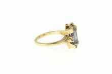 Load image into Gallery viewer, 10K Geometric Amethyst CZ Squared Statement Ring Yellow Gold