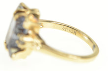 Load image into Gallery viewer, 10K Geometric Amethyst CZ Squared Statement Ring Yellow Gold