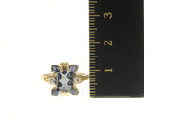 Load image into Gallery viewer, 10K Geometric Amethyst CZ Squared Statement Ring Yellow Gold