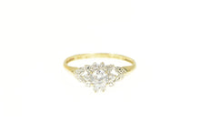 Load image into Gallery viewer, 10K Round Floral Halo Travel Engagement Promise Ring Yellow Gold