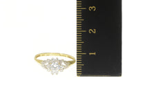 Load image into Gallery viewer, 10K Round Floral Halo Travel Engagement Promise Ring Yellow Gold