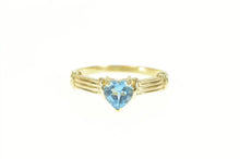 Load image into Gallery viewer, 10K Heart Blue Topaz December Birthstone Ring Yellow Gold