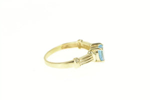 10K Heart Blue Topaz December Birthstone Ring Yellow Gold