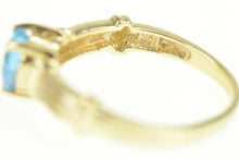 Load image into Gallery viewer, 10K Heart Blue Topaz December Birthstone Ring Yellow Gold