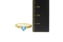 Load image into Gallery viewer, 10K Heart Blue Topaz December Birthstone Ring Yellow Gold