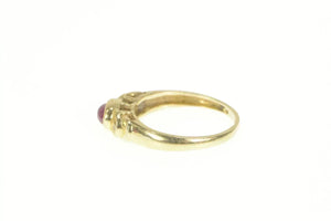 14K Natural Ruby Cabochon Diamond Accent Ring Yellow Gold