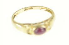 Load image into Gallery viewer, 14K Natural Ruby Cabochon Diamond Accent Ring Yellow Gold