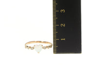 Load image into Gallery viewer, 14K Heart Syn. Opal Diamond Accent Scalloped Ring Rose Gold