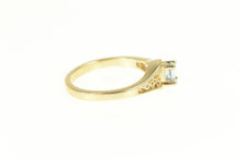 Load image into Gallery viewer, 14K Blue Topaz Scroll Filigree December Birthstone Ring Yellow Gold