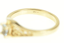 Load image into Gallery viewer, 14K Blue Topaz Scroll Filigree December Birthstone Ring Yellow Gold