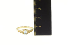Load image into Gallery viewer, 14K Blue Topaz Scroll Filigree December Birthstone Ring Yellow Gold