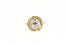 Load image into Gallery viewer, 10K Round White Sapphire Retro Cluster Cocktail Ring Yellow Gold