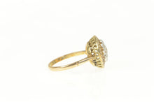 Load image into Gallery viewer, 10K Round White Sapphire Retro Cluster Cocktail Ring Yellow Gold
