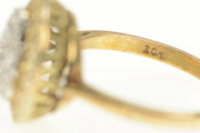 Load image into Gallery viewer, 10K Round White Sapphire Retro Cluster Cocktail Ring Yellow Gold