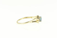 Load image into Gallery viewer, 10K Oval Blue Topaz Diamond Accent Statement Ring Yellow Gold