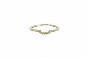 10K Curved Contour Diamond Wedding Band Ring White Gold