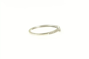 10K Curved Contour Diamond Wedding Band Ring White Gold