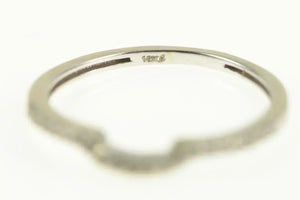 10K Curved Contour Diamond Wedding Band Ring White Gold