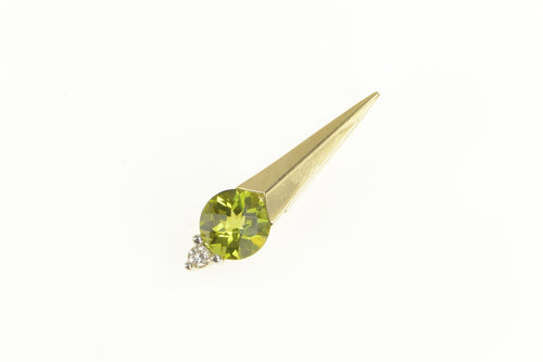 14K 2.06 Ctw Peridot Diamond Accent Drop Pendant Yellow Gold