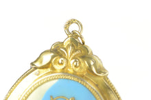 Load image into Gallery viewer, Gold Filled Victorian Blue Enamel Seed Pearl Floral Locket Pendant