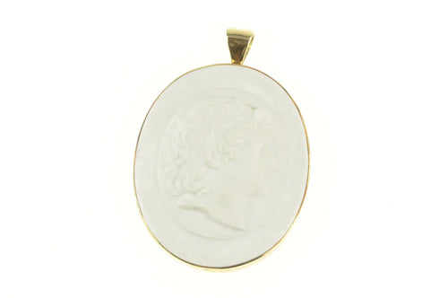 14K Staatliche Museen Berlin State Museum Ceramic Pendant Yellow Gold