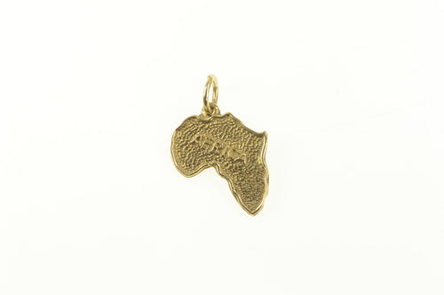 14K Africa African Continent Map Travel Souvenir Charm/Pendant Yellow Gold