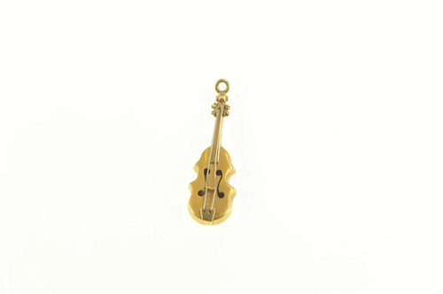 18K 3D Violin Viola Cello Bass String Instrument Charm/Pendant Yellow Gold