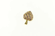 Load image into Gallery viewer, 18K Ruby Encrusted Puffy Domed Heart Love Charm/Pendant Yellow Gold