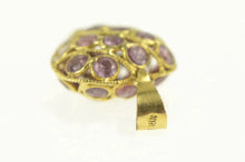 Load image into Gallery viewer, 18K Ruby Encrusted Puffy Domed Heart Love Charm/Pendant Yellow Gold