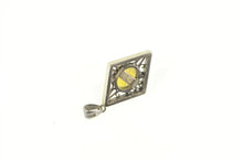 Load image into Gallery viewer, 14K Oval Natural Opal Squared Filigree Statement Pendant White Gold