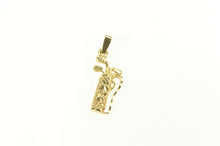 Load image into Gallery viewer, 14K 3D Diamond Cut Golf Club Bag Golfer Charm/Pendant Yellow Gold