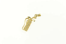 Load image into Gallery viewer, 14K 3D Diamond Cut Golf Club Bag Golfer Charm/Pendant Yellow Gold