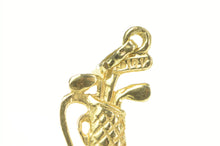 Load image into Gallery viewer, 14K 3D Diamond Cut Golf Club Bag Golfer Charm/Pendant Yellow Gold