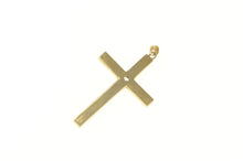 Load image into Gallery viewer, 14K Art Deco Diamond Scroll Engraved Cross Pendant Yellow Gold
