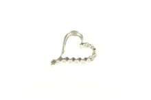 Load image into Gallery viewer, 10K Graduated Diamond Wavy Curvy Heart Love Pendant White Gold