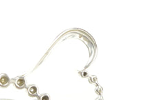 Load image into Gallery viewer, 10K Graduated Diamond Wavy Curvy Heart Love Pendant White Gold