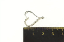 Load image into Gallery viewer, 10K Graduated Diamond Wavy Curvy Heart Love Pendant White Gold
